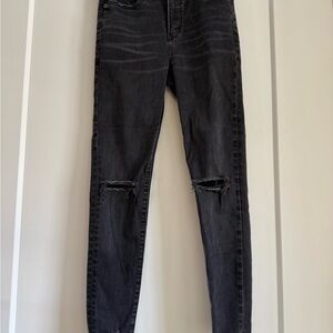 American Eagle Outfitters Black Distressed Skinny Jeans